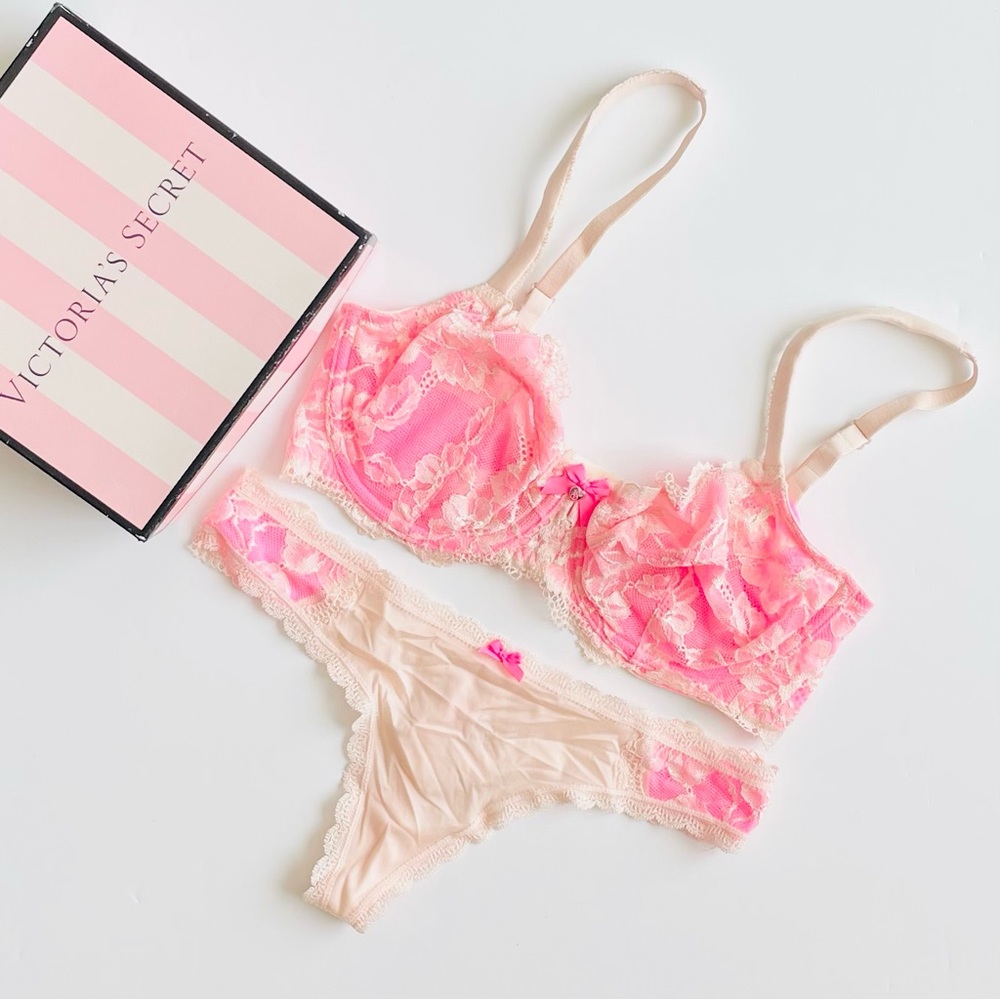 32DD SMALL Victoria’s Secret pink bra set